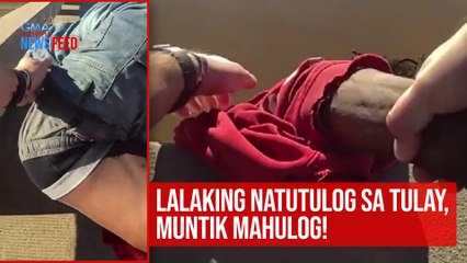 Lalaking natutulog sa tulay, muntik mahulog?! | GMA Integrated Newsfeed
