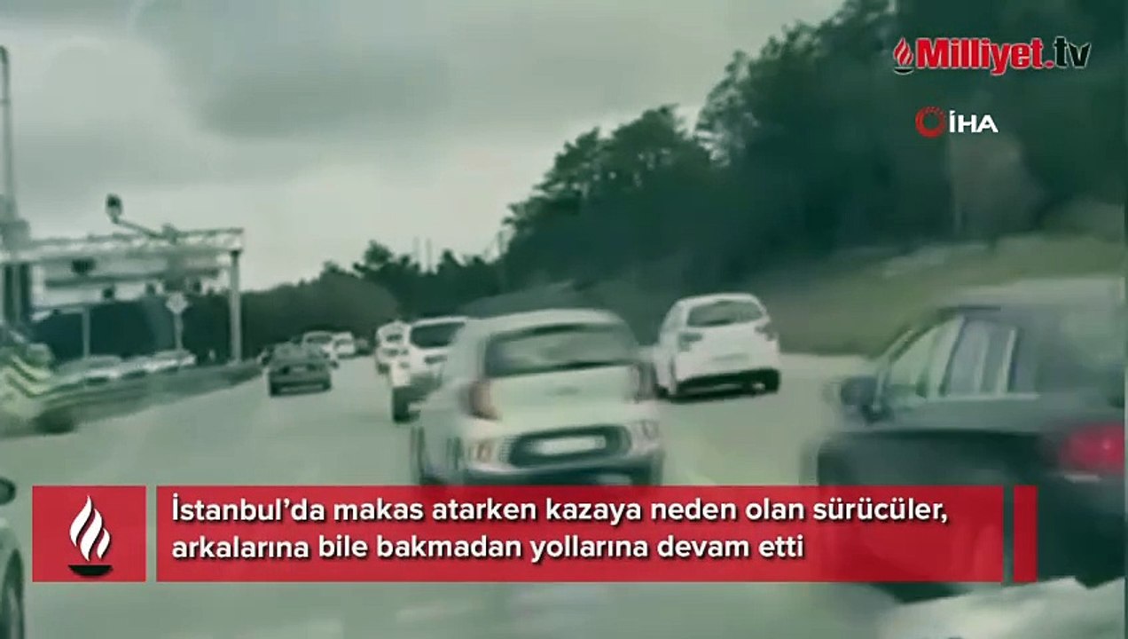 Makas atarken kazaya neden oldular, arkalarına bile bakmadan yola devam ettiler