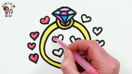 💍 Diamond Ring & 🏠 House Inside View – Fun Drawing & Coloring Tutorial for Kids! 🎨