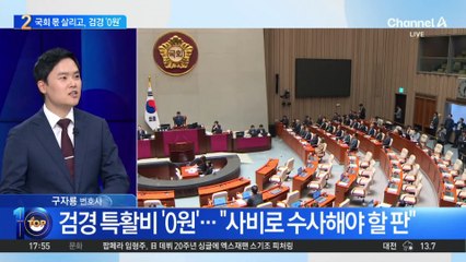 국회 몫 살리고, 검경 특활비 ‘0원’…“사비로 수사해야 할 판”
