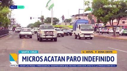 Arranca el paro indefinido de micreros en Santa Cruz de la Sierra; piden que el pasaje sea Bs 2,50 para mayores