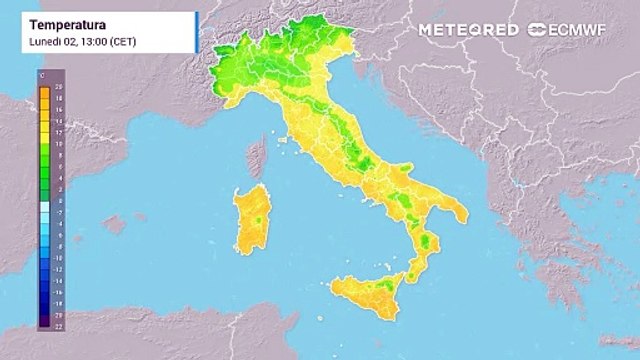 Temperature in lieve diminuzione al Sud e nei valori minimi da metà settimana