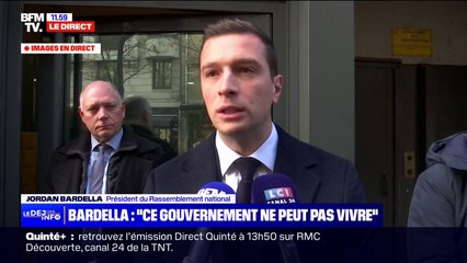 Jordan Bardella (RN): "Je ne suis pas responsable de l'incertitude politique"
