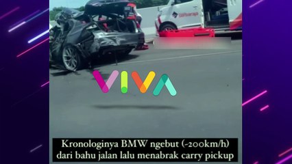 BMW Remuk Tak Berbentuk Lawan Carry Pikap di Tol Serpong