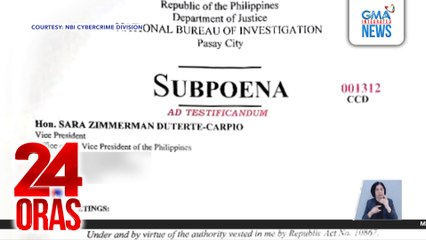 NBI, naglabas ng bagong subpoena para sa Bise; pinadadalo siya sa imbestigasyon sa Dec. 11 | 24 Oras