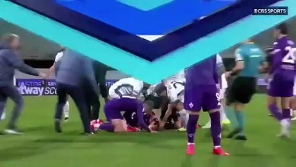 Video: Jugador italiano convulsionó en pleno partido y sufrió un paro cardíaco