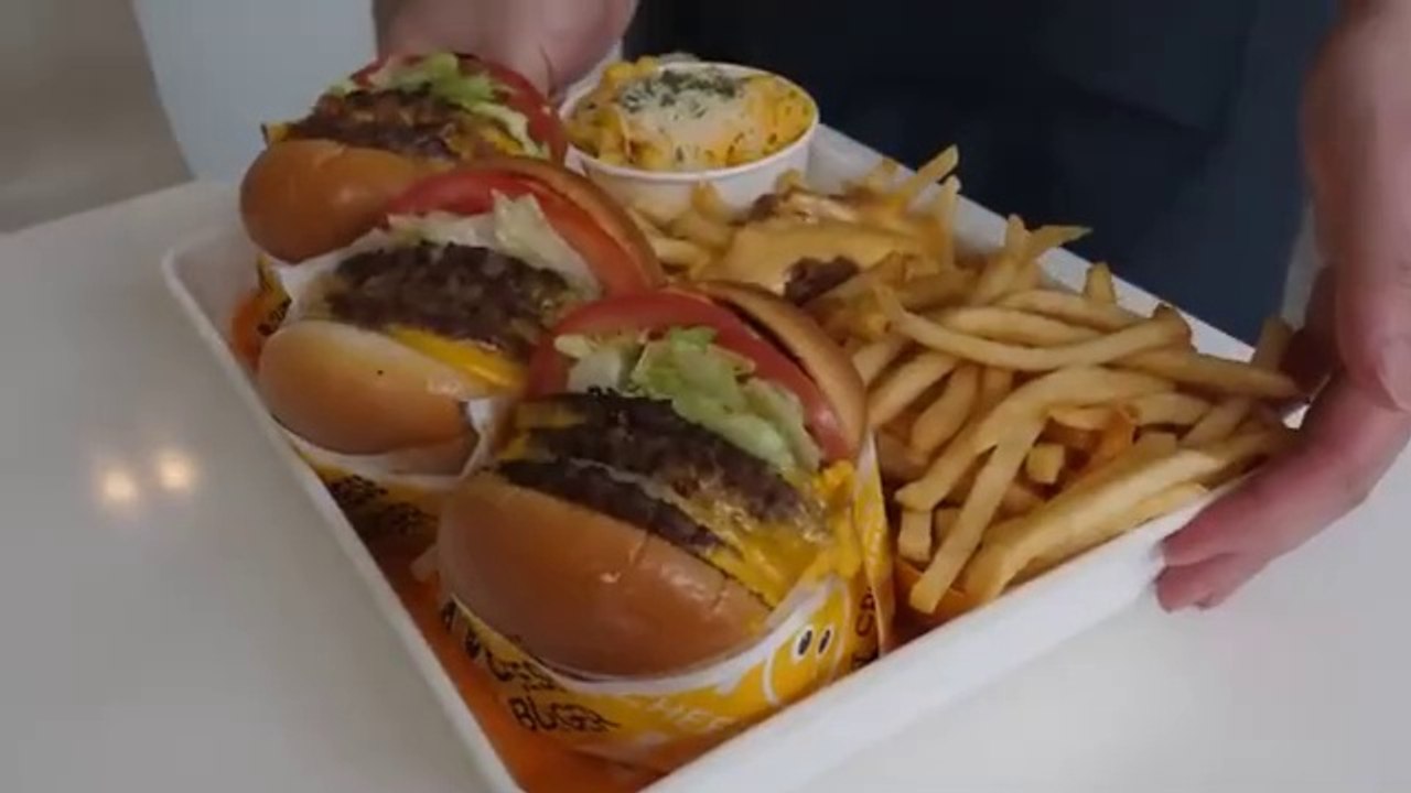 Burger American West Style, Triple American Cheeseburger! - korean street food