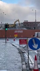 Boyne Bridge demolition on Sandy Row Belfast
