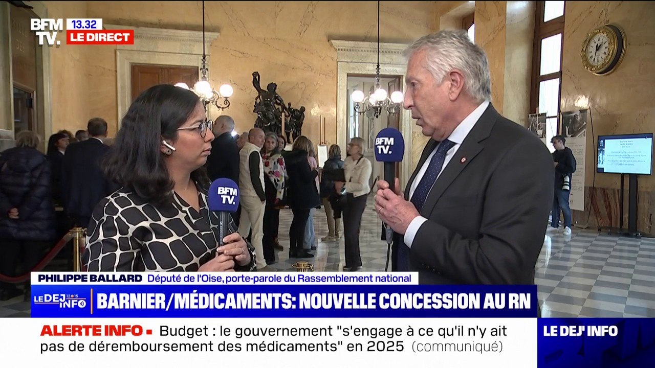 Censure de Michel Barnier: "On se réunit à 14 heures pour décider de notre position", affirme Philippe Ballard, porte-parole du RN