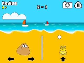 🏐 Let’s Play Volleyball with Pou – Medium Mode Fun!