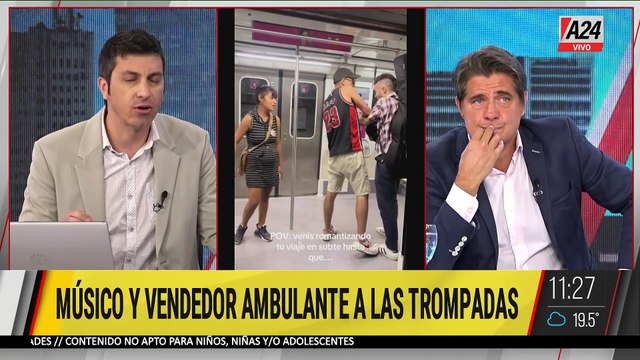 🚨 VIOLENCIA EN EL SUBTE D: ENFRENTAMIENTO ENTRE UN ARTISTA Y VENDEDORES AMBULANTES