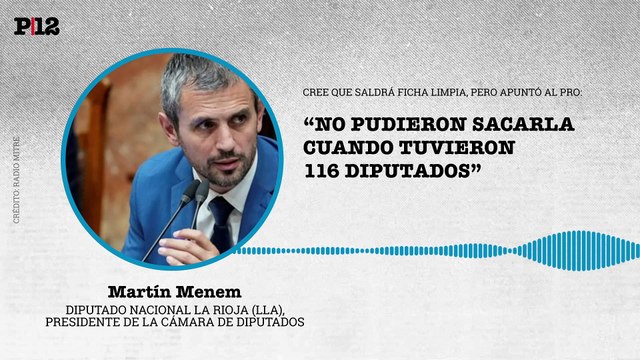 Menem apuntó al PRO por el fracaso del proyecto de ficha limpia y augura más parlamentarios de LLA