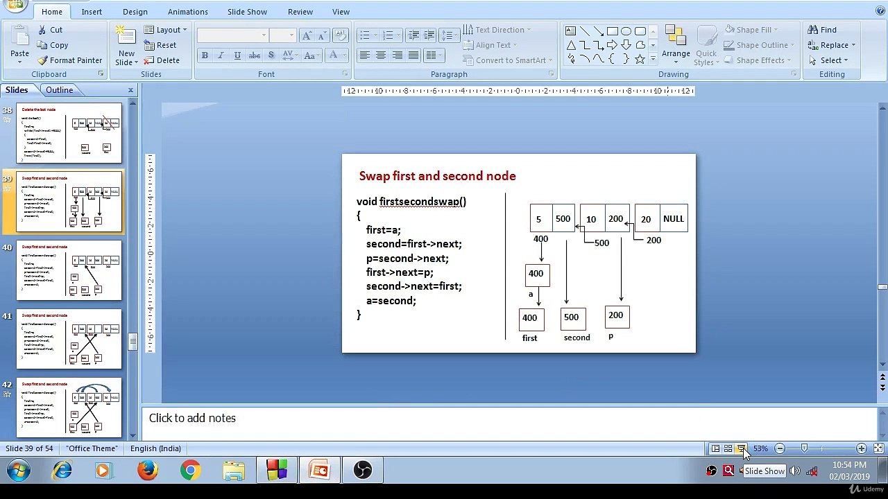 Learn Programming Technique C to Master Skills - Linked List Program ( Swap values of nodes ) continue..