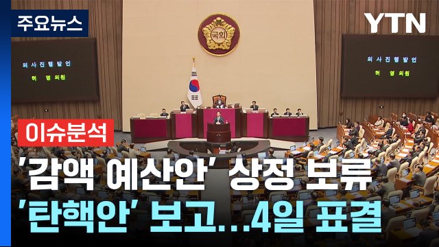 [뉴스NIGHT] '감액 예산안' 상정 보류...'탄핵안' 보고...4일 표결 / YTN