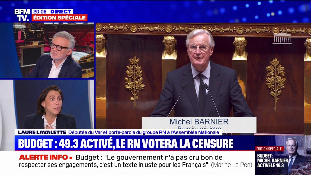 Menace de censure de Michel Barnier: "On a fait un pas vers ce gouvernement qui n'a pas fait le dernier pas", indique Laure Lavalette (RN)