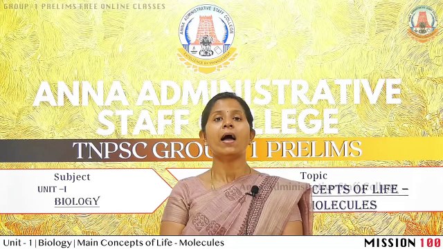 TNPSC Biology Main Concepts of Life - Biomolecules Part 3