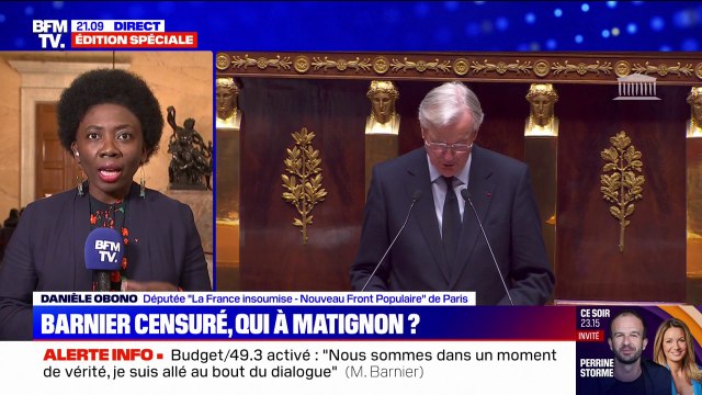 Menace de censure de Michel Barnier: Nous sommes prêts à gouverner , assure Danièle Obono (LFI)