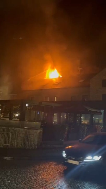 Un important incendie au restaurant Wagyu (Sanglier des Ardennes) en plein centre de Durbuy