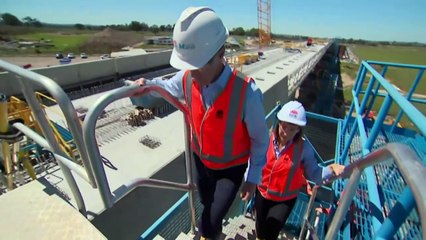Large viaduct bridge completed on western Sydney metro line amid rail union tensions