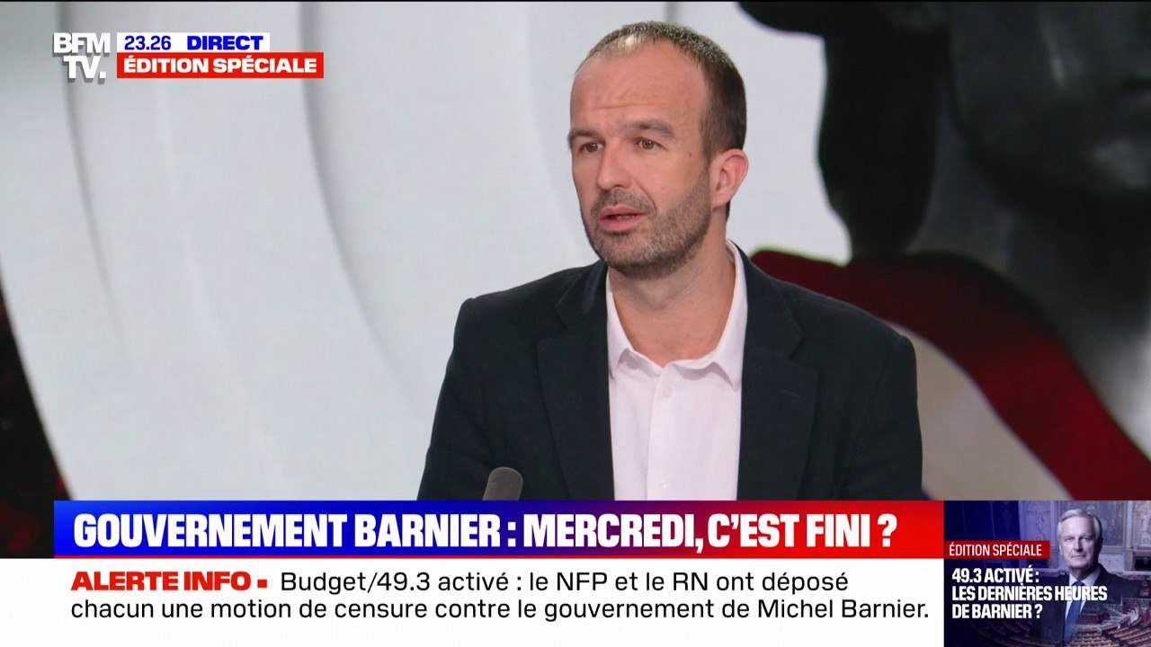 Manuel Bompard (LFI): "Il n'y aura pas de vote sur la motion de censure du Rassemblement national puisque la motion de censure que nous avons déposée sera adoptée"