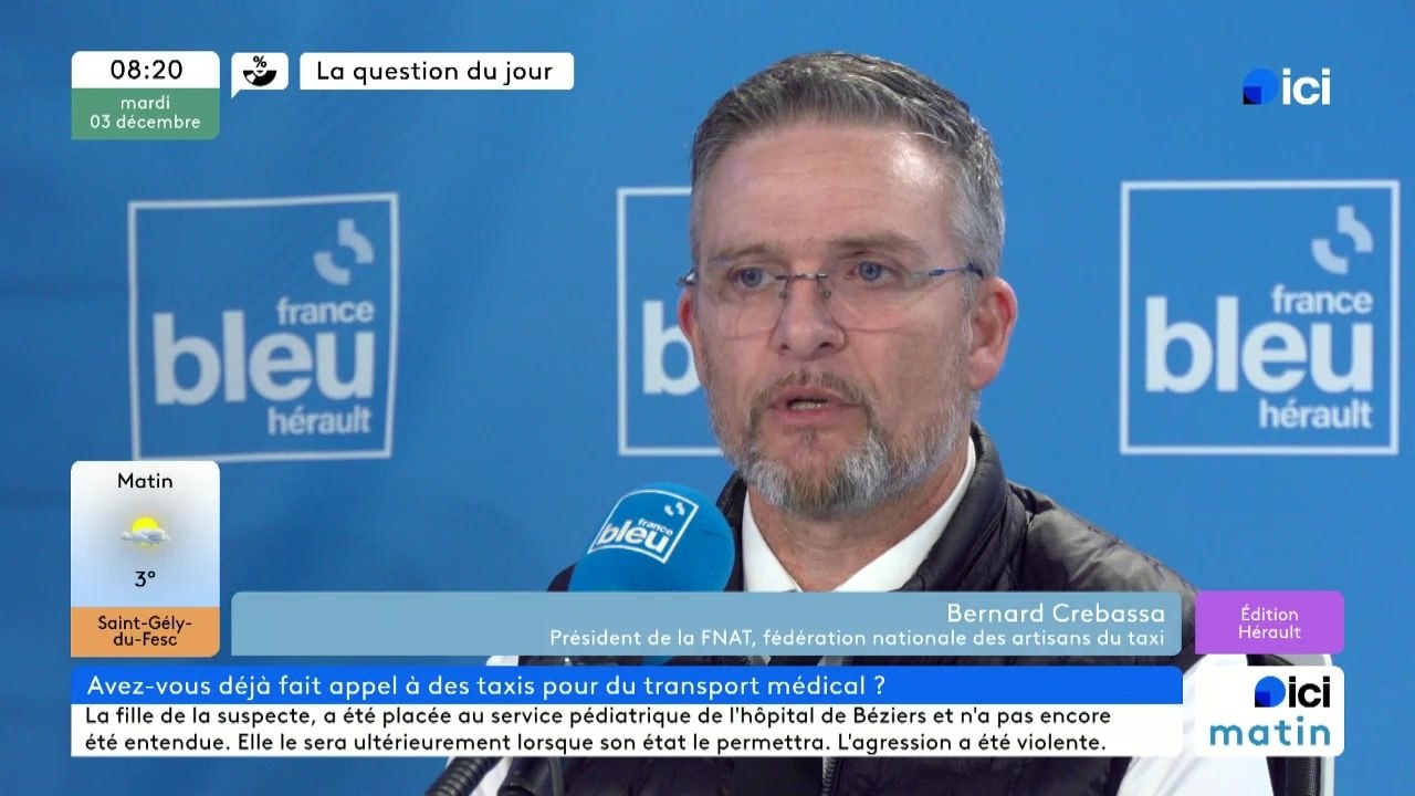 Bernard Crebassa, président de la Fédération nationale des artisans  du taxi