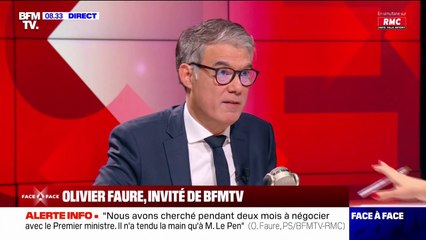 Olivier Faure (PS) estime que le gouvernement de Michel Barnier "fait barrage à la gauche"