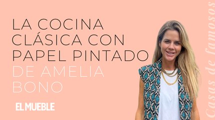 La cocina clásica con papel pintado de Amelina Bono