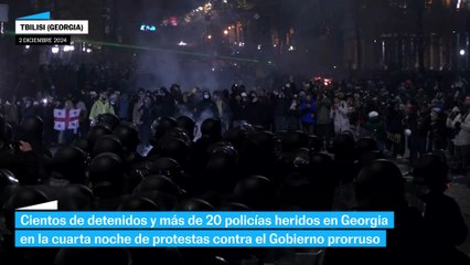 Cuarta noche de protestas en Georgia: centenares de detenidos y policías heridos