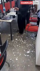 Yıldız Teknik Üniversitesi'nin yeni inşa edilen kütüphanesinde isyan ettiren görüntü