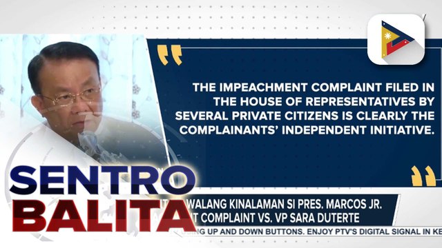 Palasyo, iginiit na walang kinalaman si PBBM sa impeachment complaint vs. VP Sara Duterte