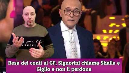 Resa dei conti al GF, Signorini chiama Shaila e Giglio e non li perdona