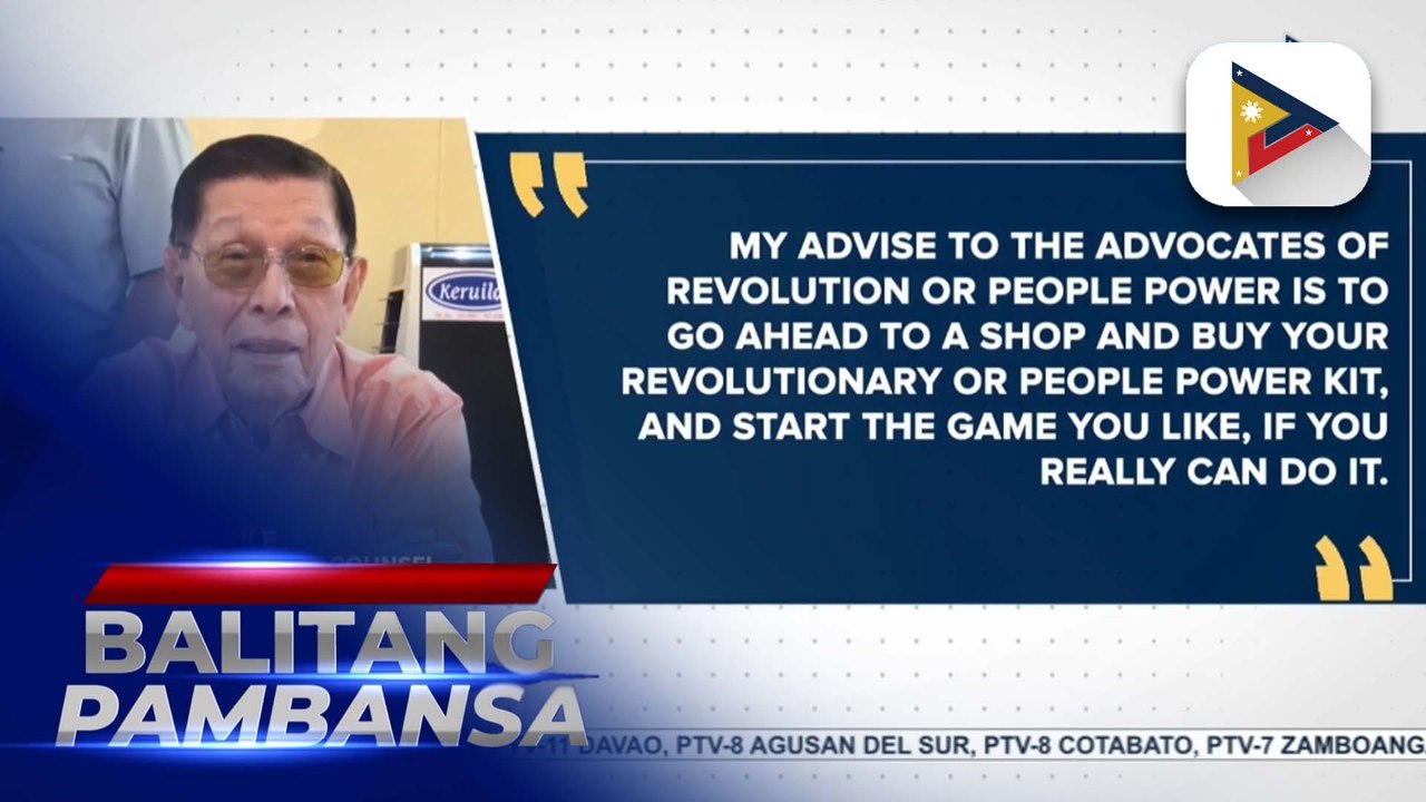 Presidential Legal Counsel Juan Ponce Enrile, iginiit na hindi dapat gawing biro ang people power