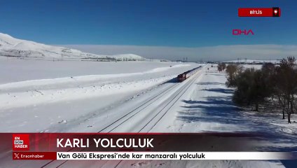 Van Gölü Ekspresi'nde kar manzaralı yolculuk