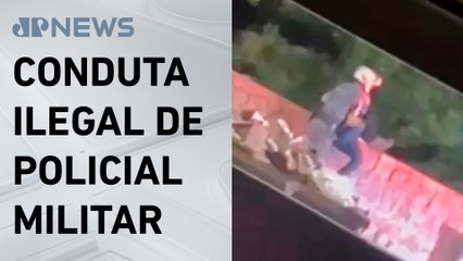 Vídeo flagra PM jogando homem do alto de uma ponte em SP