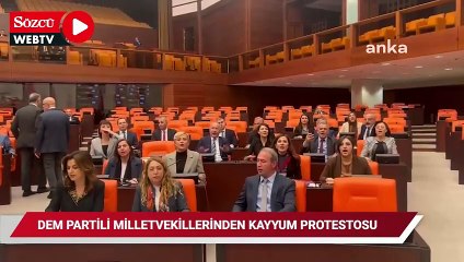DEM Partili milletvekillerinden kayyum protestosu