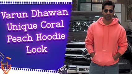 Varun Dhawan's Trendy Look: Coral Peach Hoodie and Jogger Jeans Steal the Show!