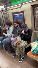 Passengers quickly jump out of their seats for man to sit down!