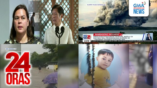 24 Oras: (Part 1) Malacañang, iginiit na walang kinalaman si PBBM sa impeachment vs VP Sara; Minor phreatomagmatic eruption, naitala sa Bulkang Taal; PSA: Walang kahit anong records sa pangalang Mary Grace Piattos , atbp.