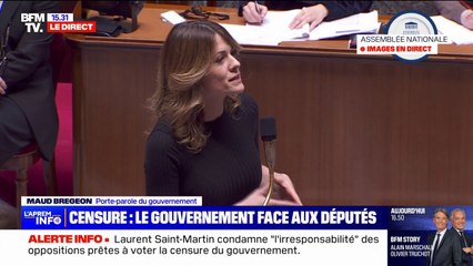 Maud Bregeon s'adressant aux députés PS: "Notre main n'a cessé d'être tendue, vous avez refusé de la saisir"