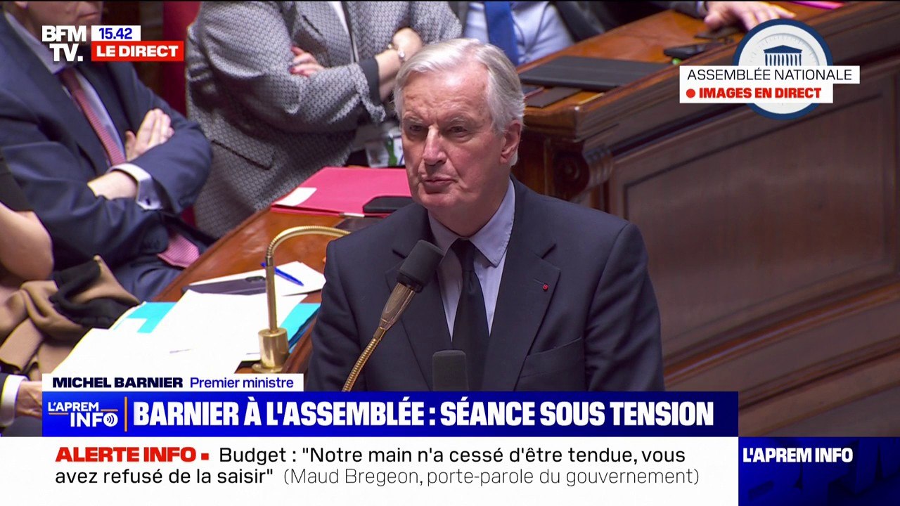 Michel Barnier devant l'Assemblée nationale: "La censure rendra tout plus difficile et plus grave"