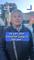 "Je vais aller travailler jusqu'à 100 ans" : pourquoi les retraités ont manifesté à Nice ce mardi 3 décembre ?