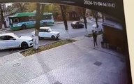 Falling tree nearly crushes pedestrian