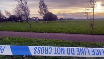 Unexploded bomb in Southsea - scene across Southsea Common