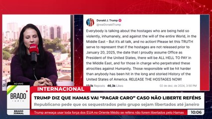TRUMP DIZ QUE HAMAS VAI “PAGAR CARO” CASO NÃO LIBERTE REFÉNS