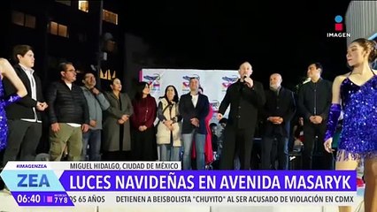 Encienden el alumbrado decembrino en la avenida Presidente Masaryk, en Polanco, CDMX