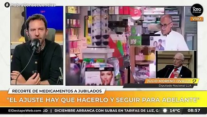 El diputado libertario Moreno Ovalle avaló la quita de medicamentos a los jubilados: "No debe ser para tanto"