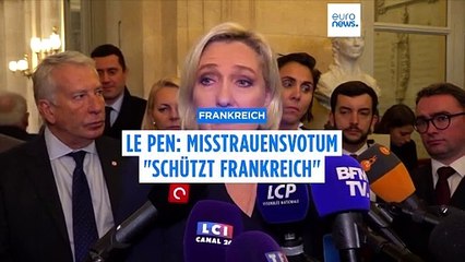 Le Pen: Misstrauensvotum schützt Frankreich vor "gefährlichem" Haushalt