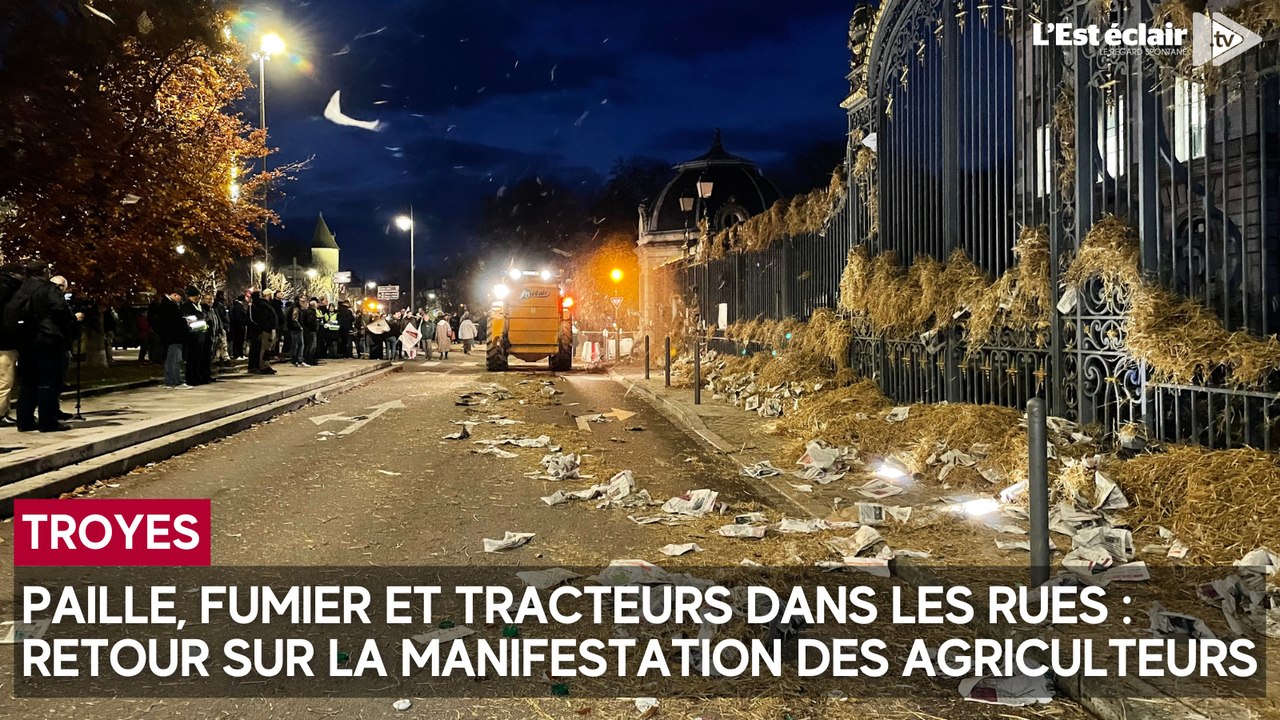 Paille, fumier et tracteurs dans le centre-ville de Troyes : les agriculteurs de l'Aube en colère