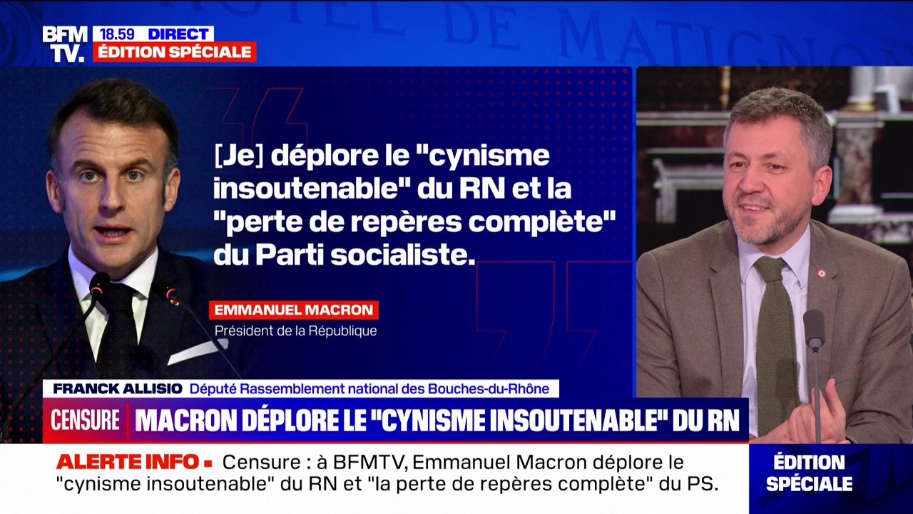 Censure du gouvernement: "Nous sommes fidèles à un engagement que nous avons pris devant nos électeurs", affirme Franck Allisio (RN)