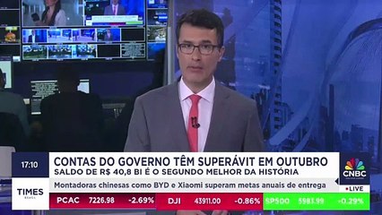 Contas do governo têm superávit em outubro, 2º melhor resultado da série histórica
